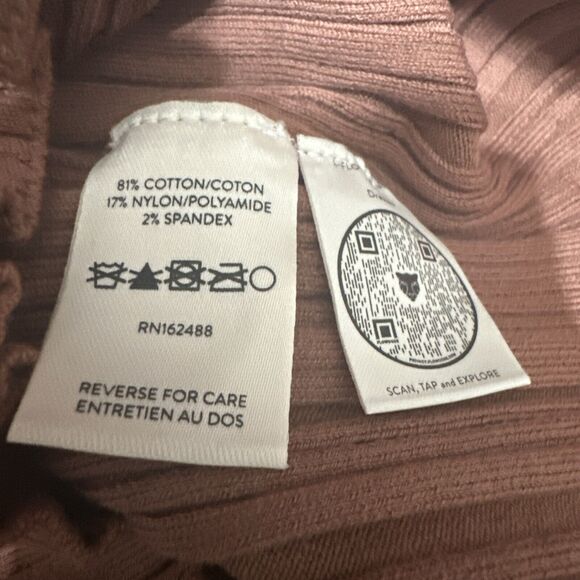 Lita by Ciara Women’s Cinnamon Ribbed Cotton Blend Polo Mini Dress Stretch XS - Picture 5 of 5